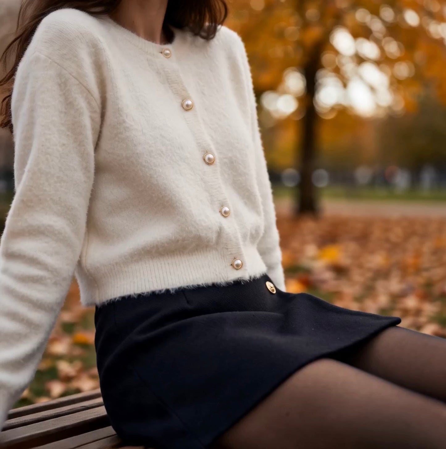 Cardigan soft luxe pearl