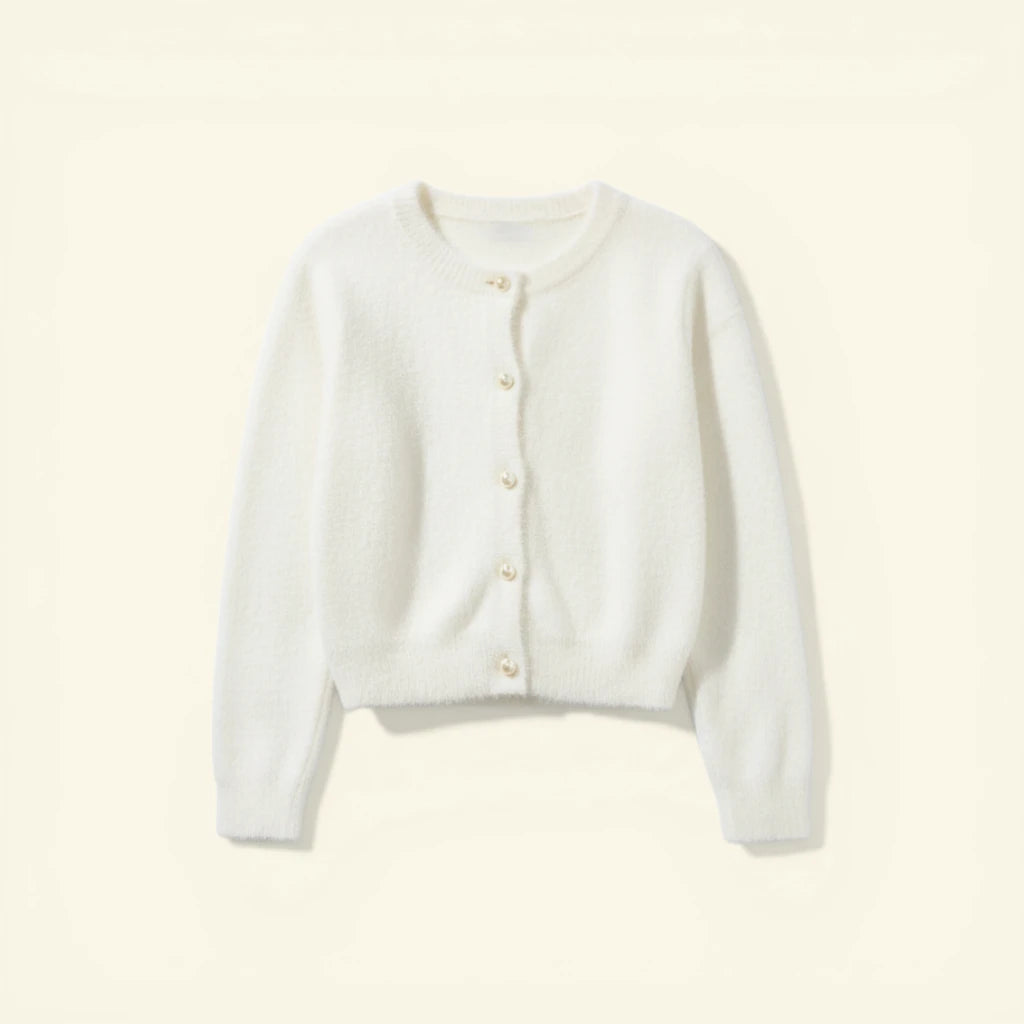 Cardigan soft luxe pearl