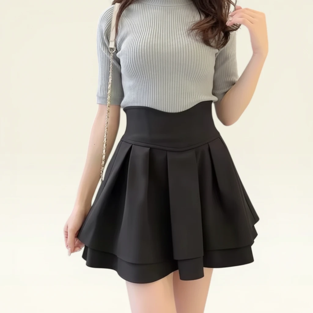 Minifalda Noir Silhouette: Vuelo de Campana