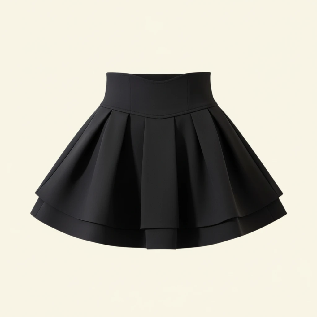Minifalda Noir Silhouette: Vuelo de Campana