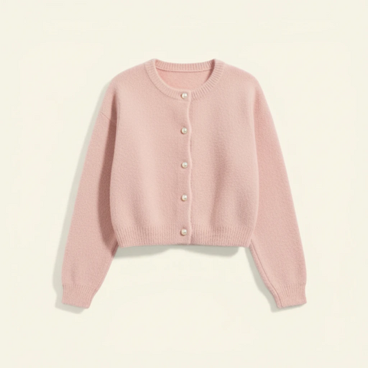 Cardigan soft luxe pearl